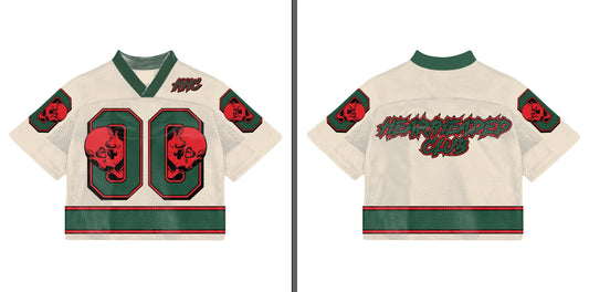 Heartheaded Skulls Jersey with leather trim collar